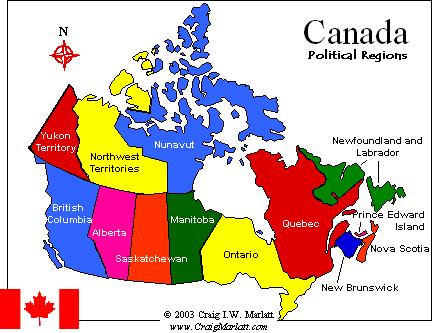 Breakdown of Canadian Provinces and Territories
